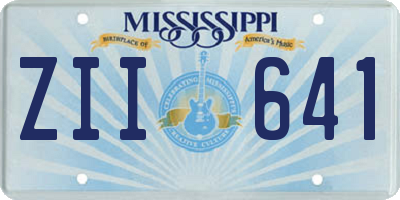 MS license plate ZII641