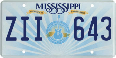 MS license plate ZII643