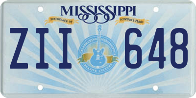 MS license plate ZII648