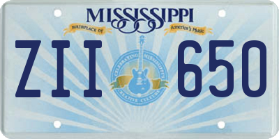 MS license plate ZII650