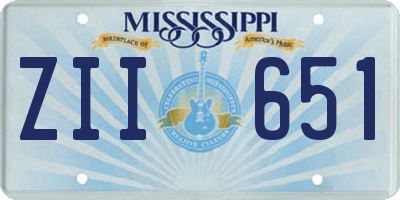 MS license plate ZII651