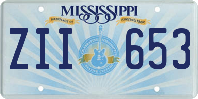 MS license plate ZII653