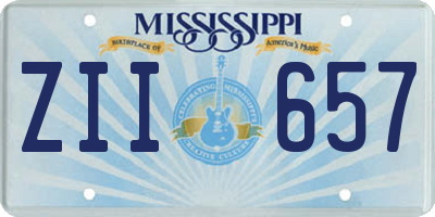 MS license plate ZII657