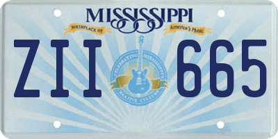 MS license plate ZII665