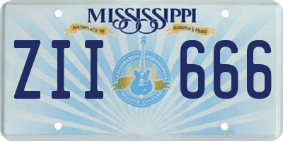 MS license plate ZII666