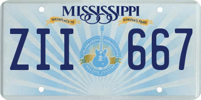 MS license plate ZII667
