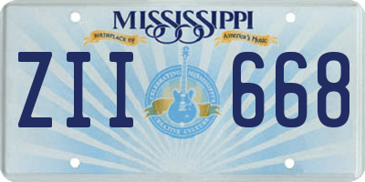 MS license plate ZII668