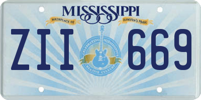 MS license plate ZII669