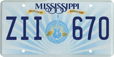 MS license plate ZII670