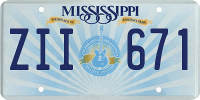 MS license plate ZII671