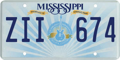 MS license plate ZII674