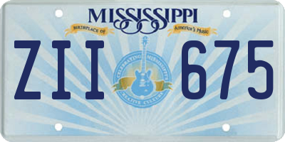 MS license plate ZII675