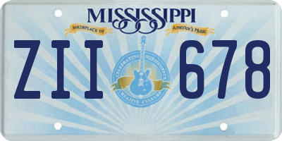 MS license plate ZII678
