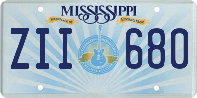 MS license plate ZII680