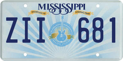 MS license plate ZII681