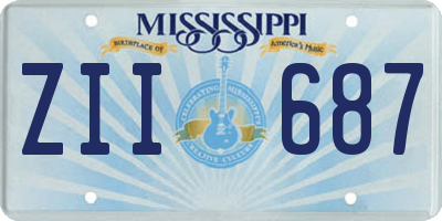 MS license plate ZII687