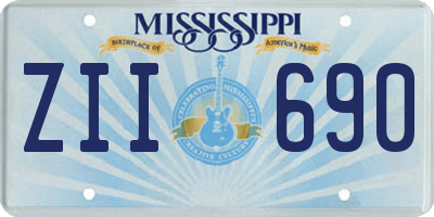 MS license plate ZII690