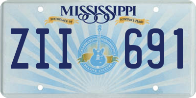 MS license plate ZII691