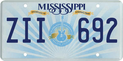 MS license plate ZII692