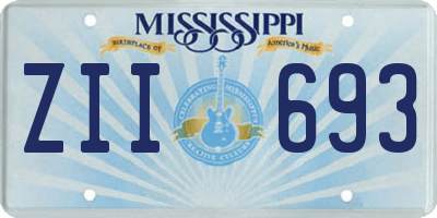 MS license plate ZII693