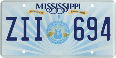 MS license plate ZII694