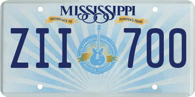 MS license plate ZII700