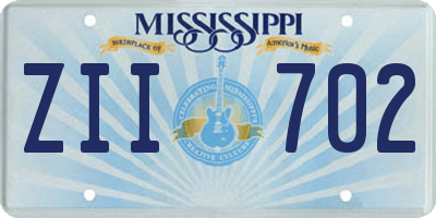 MS license plate ZII702