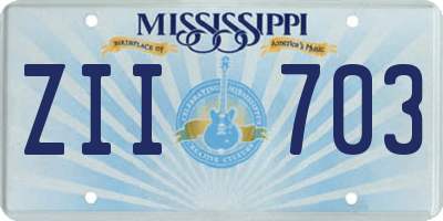 MS license plate ZII703