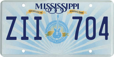 MS license plate ZII704