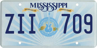 MS license plate ZII709