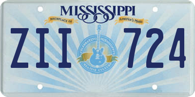 MS license plate ZII724