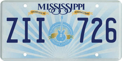 MS license plate ZII726