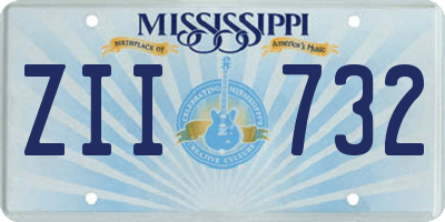 MS license plate ZII732
