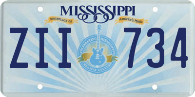 MS license plate ZII734