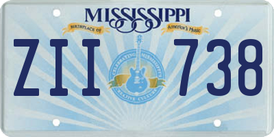 MS license plate ZII738