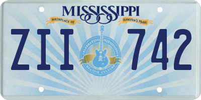 MS license plate ZII742