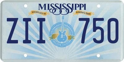 MS license plate ZII750