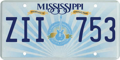 MS license plate ZII753