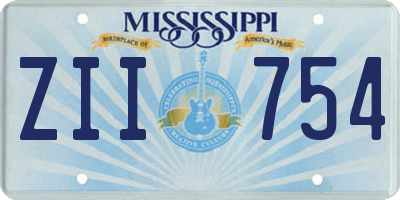 MS license plate ZII754