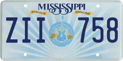 MS license plate ZII758