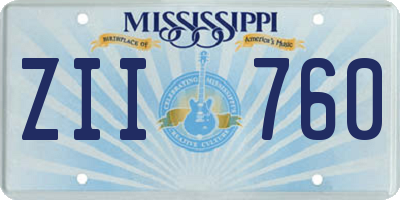 MS license plate ZII760