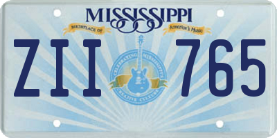 MS license plate ZII765