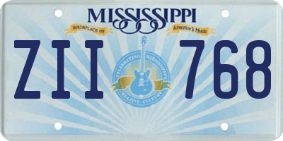 MS license plate ZII768