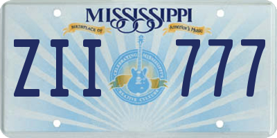 MS license plate ZII777