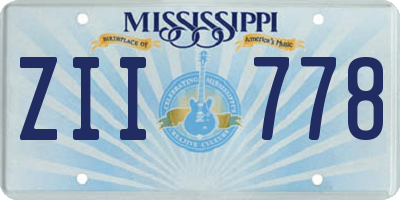 MS license plate ZII778