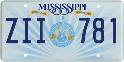 MS license plate ZII781