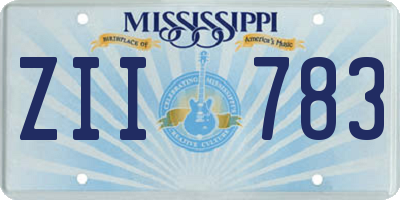 MS license plate ZII783