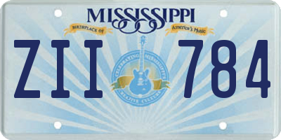 MS license plate ZII784