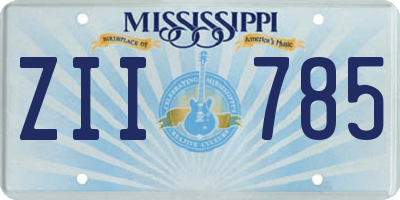MS license plate ZII785