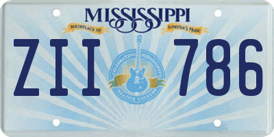 MS license plate ZII786
